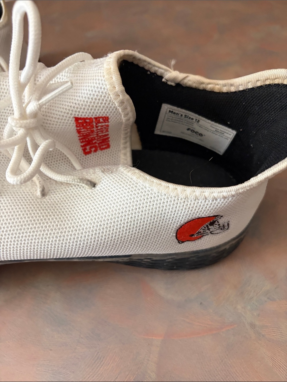 Men's White Athletic Sneakers with Orange Accent - Team Graphic